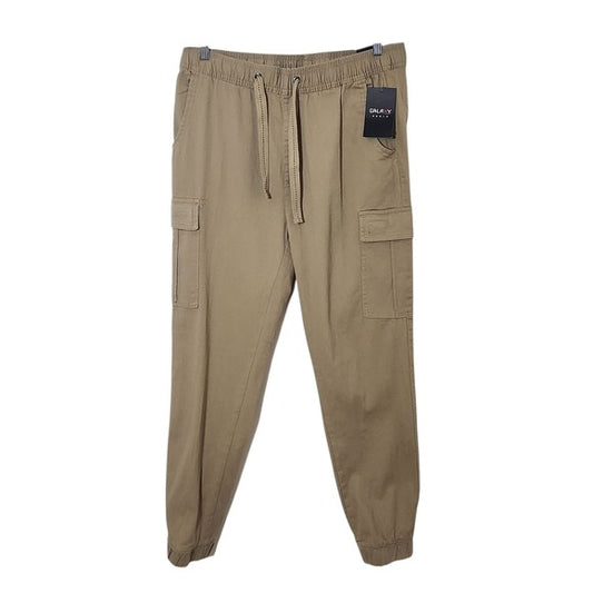 Galaxy by Harvic Men's Khaki Cargo Jogger Pants Size Medium Tan Cargo Pants New