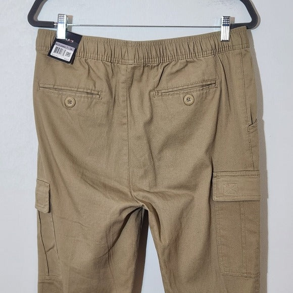 Galaxy by Harvic Men's Khaki Cargo Jogger Pants Size Medium Tan Cargo Pants New
