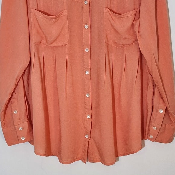 Style & Co. Coral Button-Up Tunic Size 1X