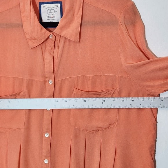 Style & Co. Coral Button-Up Tunic Size 1X