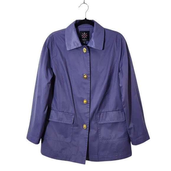 Isaac Mizrahi Purple Jacket with Gold-tone Buttons Size Small