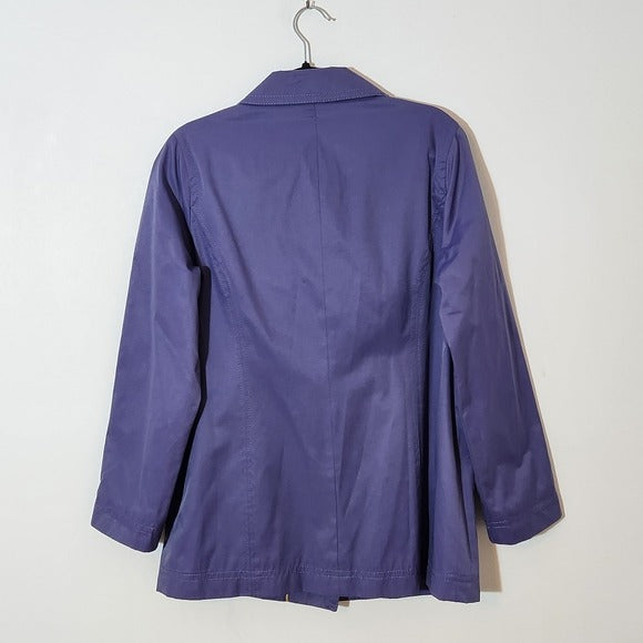 Isaac Mizrahi Purple Jacket with Gold-tone Buttons Size Small