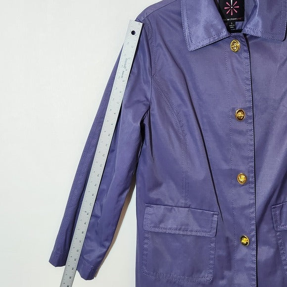 Isaac Mizrahi Purple Jacket with Gold-tone Buttons Size Small