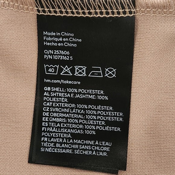 H&M Khaki Fitted Midi Slip Dress Size Small NWT Flaws