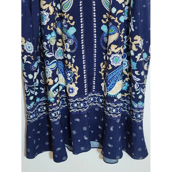 Lane Bryant Blue Paisley Floral Print Maxi Dress Size 22