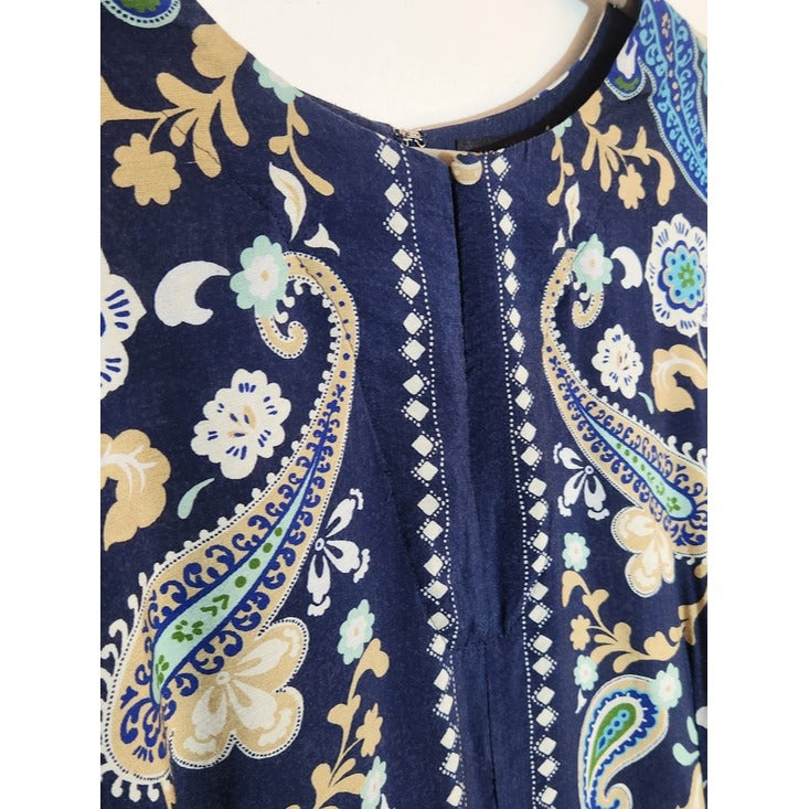 Lane Bryant Blue Paisley Floral Print Maxi Dress Size 22
