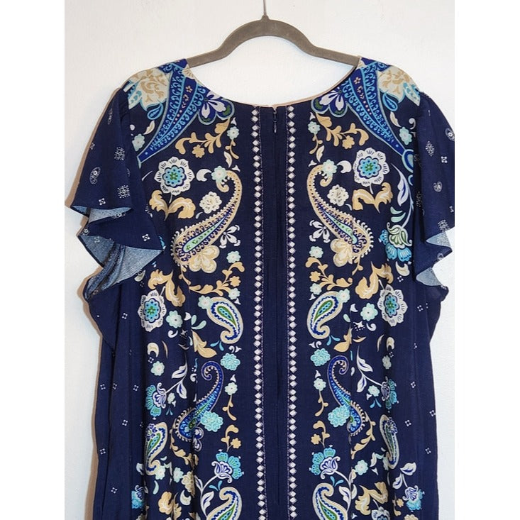 Lane Bryant Blue Paisley Floral Print Maxi Dress Size 22