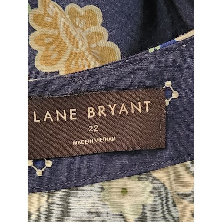 Lane Bryant Blue Paisley Floral Print Maxi Dress Size 22