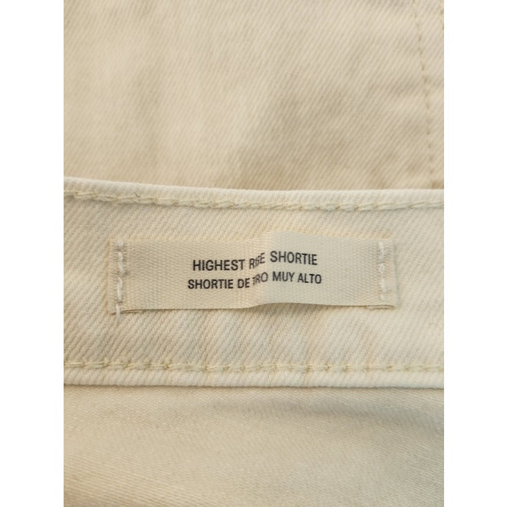 Universal Thread Cream High Rise Cut Off Denim Shorts Size 10 Flaw