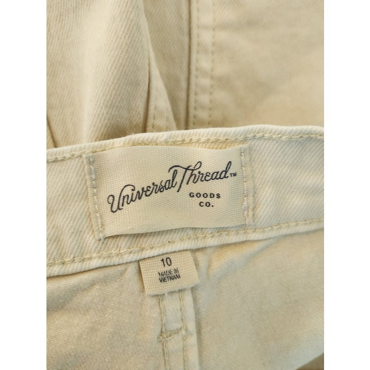 Universal Thread Cream High Rise Cut Off Denim Shorts Size 10 Flaw