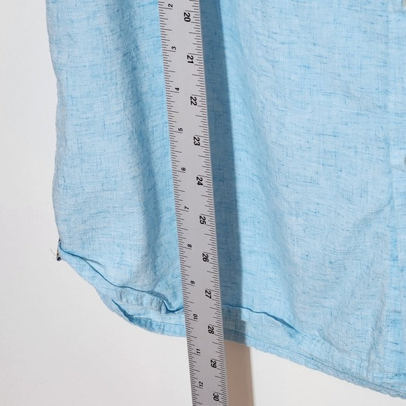 Denim & Flower Light Blue Short Sleeve Button-Up Shirt Size XL