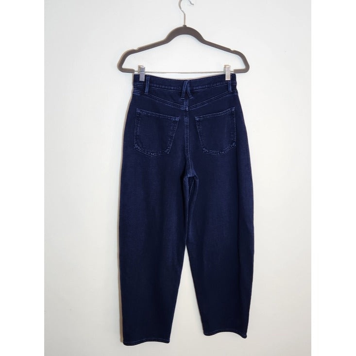 Good American Jeanius Barrel Leg Faux Denim Terry Sweatpants Size 6