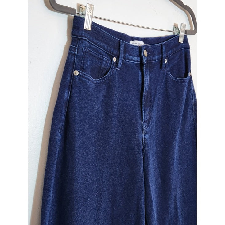 Good American Jeanius Barrel Leg Faux Denim Terry Sweatpants Size 6