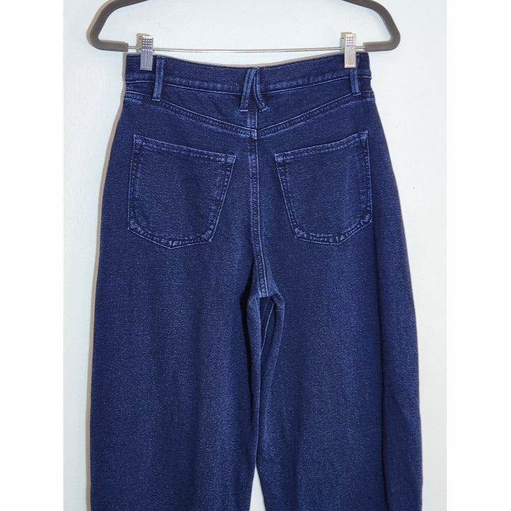 Good American Jeanius Barrel Leg Faux Denim Terry Sweatpants Size 6