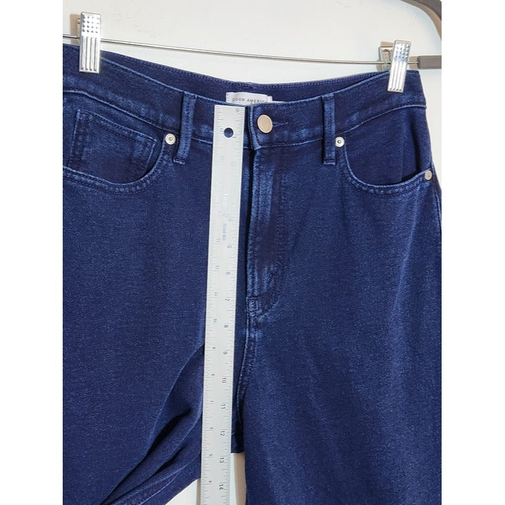 Good American Jeanius Barrel Leg Faux Denim Terry Sweatpants Size 6