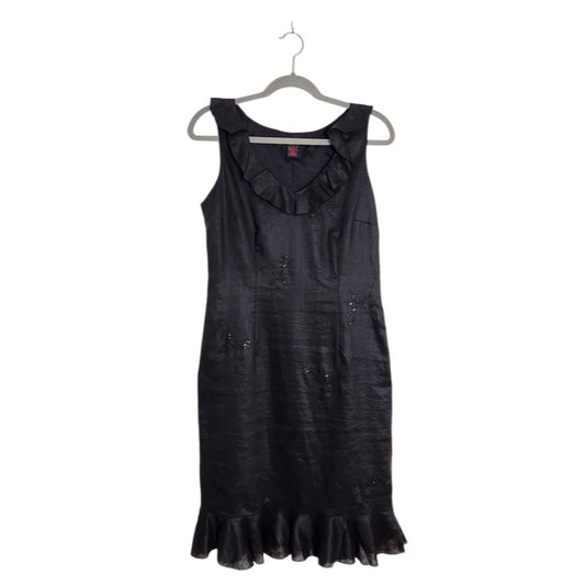 Debbie Shuchat Black Linen Sleeveless Cocktail Dress Size 10