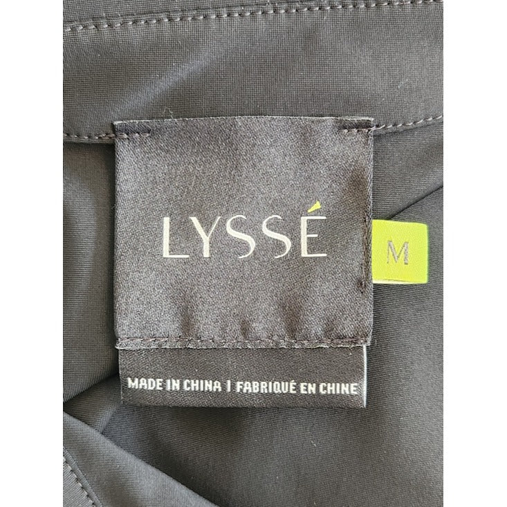Lysse Lagenlook Black Button-up Blouse with Ruffle Hem Size Medium