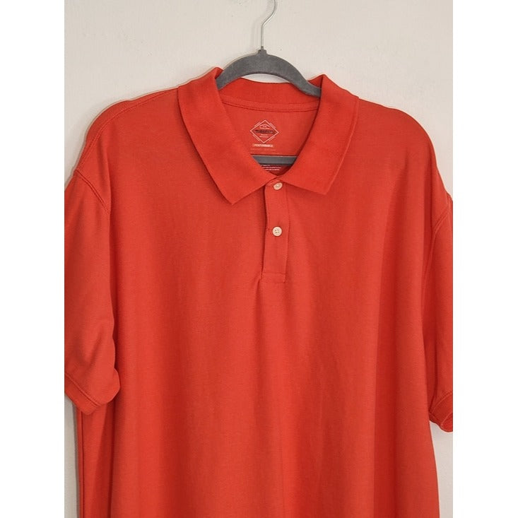 St. John's Bay Coral Red Short Sleeve Polo Shirt Size XXL