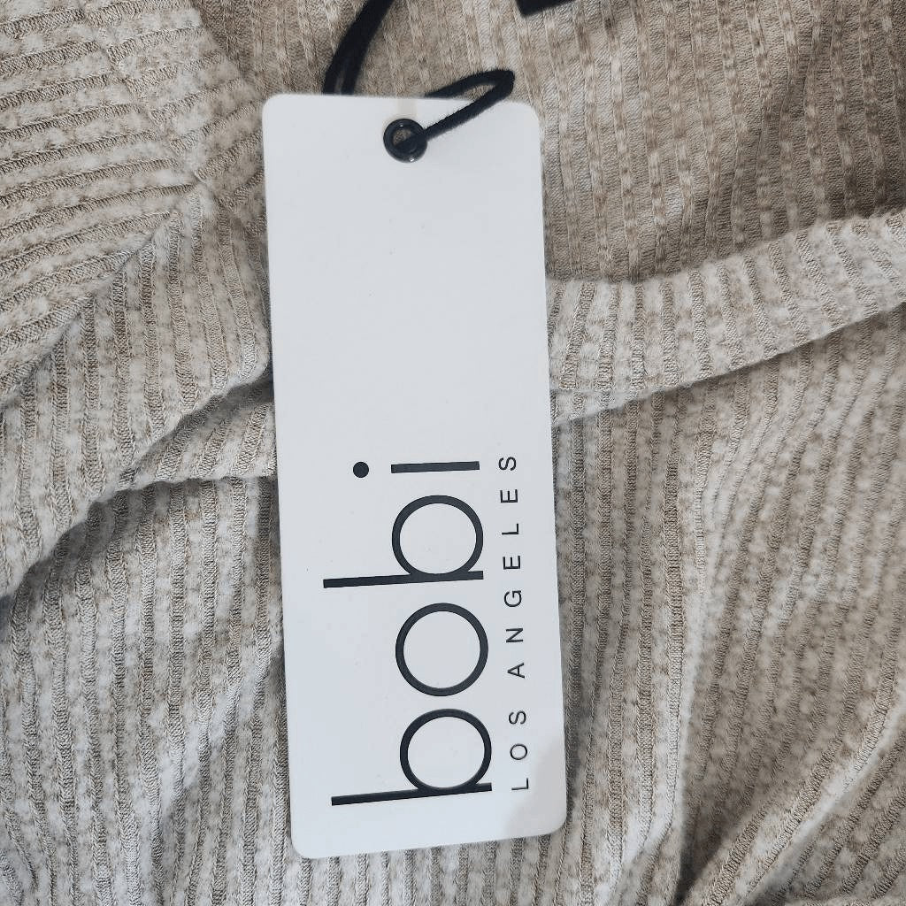 Bobi Cream Ribbed Knit Tunic NWT Size Small Revolve Cream Long Top