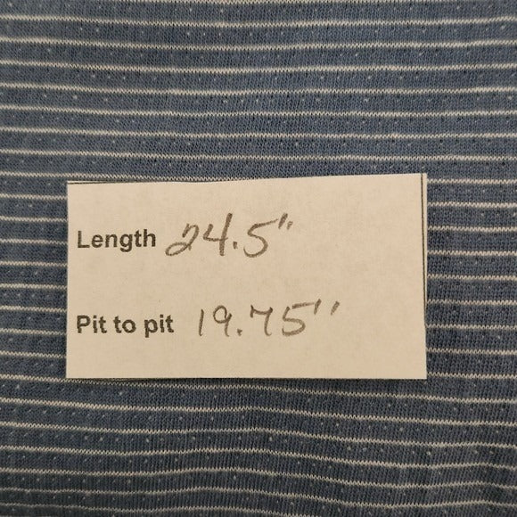 Max Studio Blue Striped Short Sleeve Tee NWT Suze Large Blue and White Top