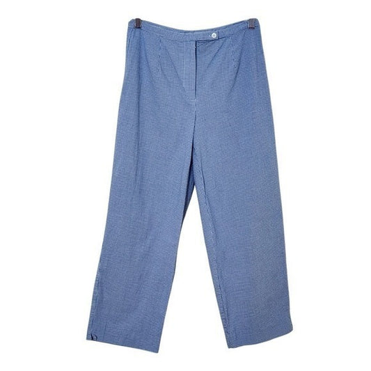 Talbots Blue Check Pants Size 4 Talbots Petite Blue Gingham Cropped Pants