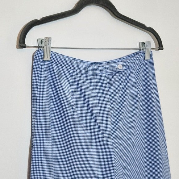 Talbots Blue Check Pants Size 4 Talbots Petite Blue Gingham Cropped Pants