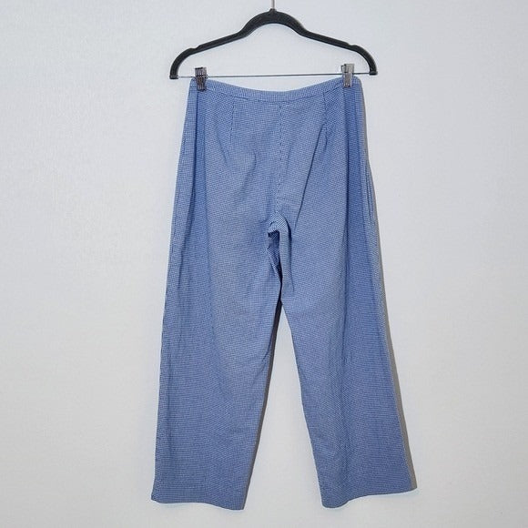 Talbots Blue Check Pants Size 4 Talbots Petite Blue Gingham Cropped Pants