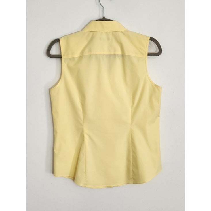 Talbots Pale Yellow Sleeveless Button Up Top Size 4