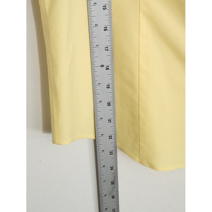 Talbots Pale Yellow Sleeveless Button Up Top Size 4