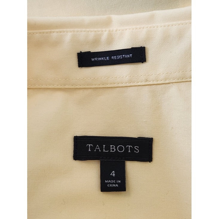 Talbots Pale Yellow Sleeveless Button Up Top Size 4