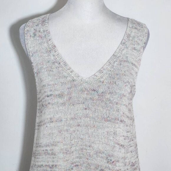 J. Jill Gray and Pink Knit Sweater Tank Top Size Small Petite Gray Sweater Tank