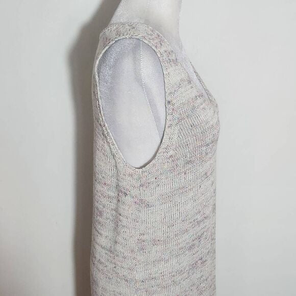 J. Jill Gray and Pink Knit Sweater Tank Top Size Small Petite Gray Sweater Tank