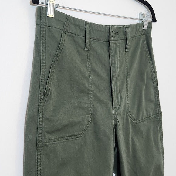 Levi's Women's Army Green Cropped Pants Size 29" Green Full Leg Pants