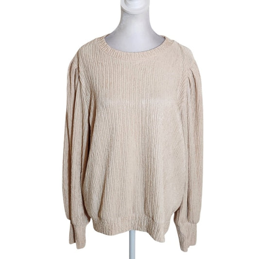 Jodifl Long Sleeve Cream Blouse Size Large