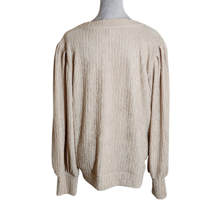 Jodifl Long Sleeve Cream Blouse Size Large