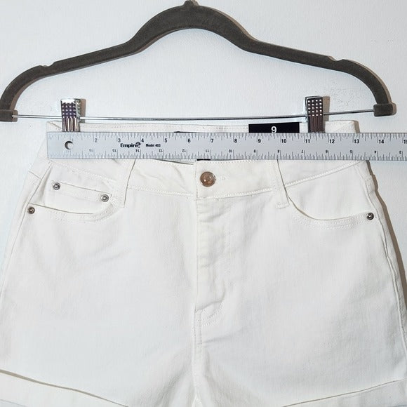 Fashion Nova Women's White Jean Shorts Size 9, New