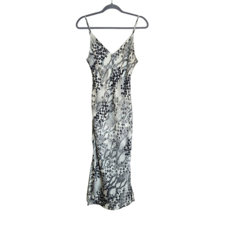 Express Black and Gray Snakeskin Print Midi Slip Dress Size Small