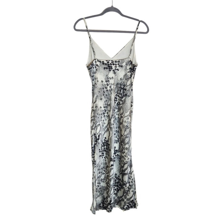 Express Black and Gray Snakeskin Print Midi Slip Dress Size Small