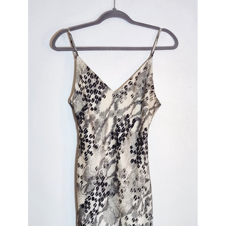 Express Black and Gray Snakeskin Print Midi Slip Dress Size Small