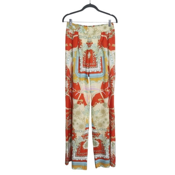 Miss Avenue Boho Print Wide Leg Flowy Pants Size Medium