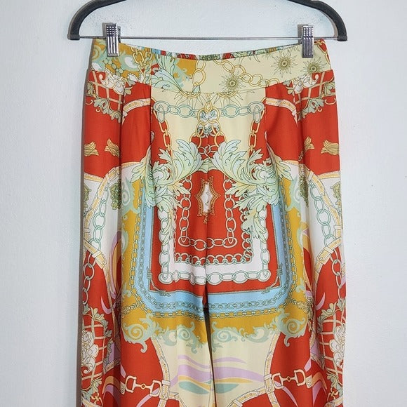 Miss Avenue Boho Print Wide Leg Flowy Pants Size Medium