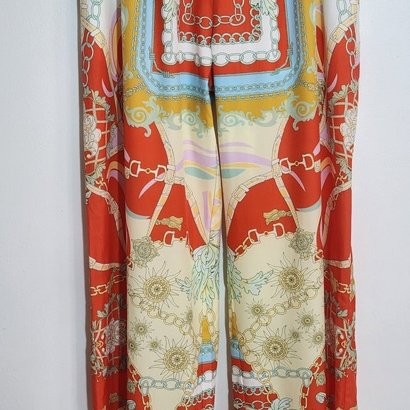 Miss Avenue Boho Print Wide Leg Flowy Pants Size Medium