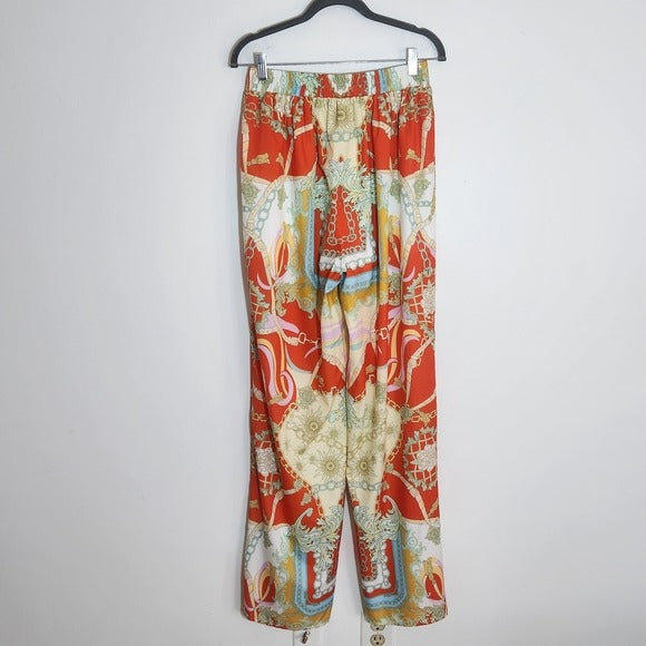 Miss Avenue Boho Print Wide Leg Flowy Pants Size Medium