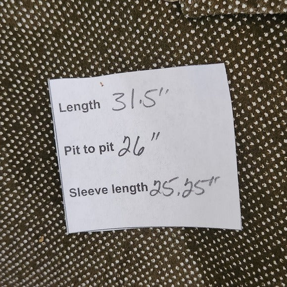 Daniel Cremieux Olive Green Print Button Down Shirt Size XL