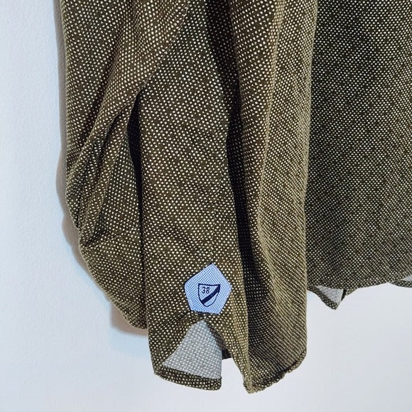 Daniel Cremieux Olive Green Print Button Down Shirt Size XL