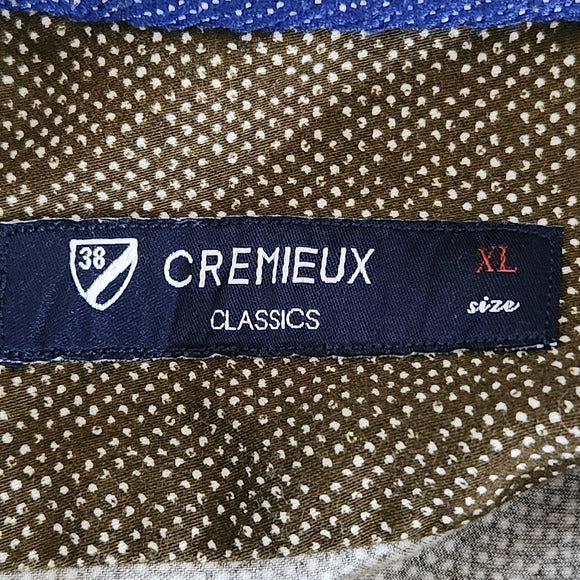 Daniel Cremieux Olive Green Print Button Down Shirt Size XL