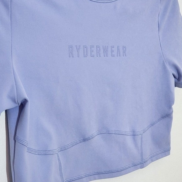 Ryderwear Purple Athletic Short Sleeve Crop Top Size Medium Purple Cropped Top
