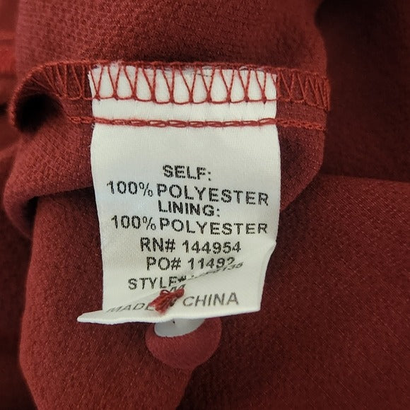 Luxxel Burgundy Long Sleeve Wide Leg Jumpsuit Size Medium, New