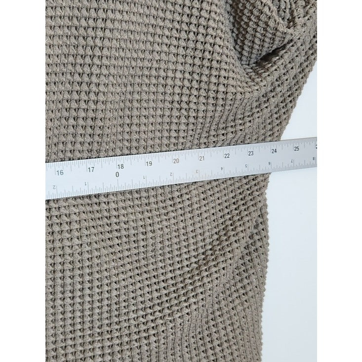 Altar'd State Mushroom Brown Open Knit Cropped Cardigan Size Large