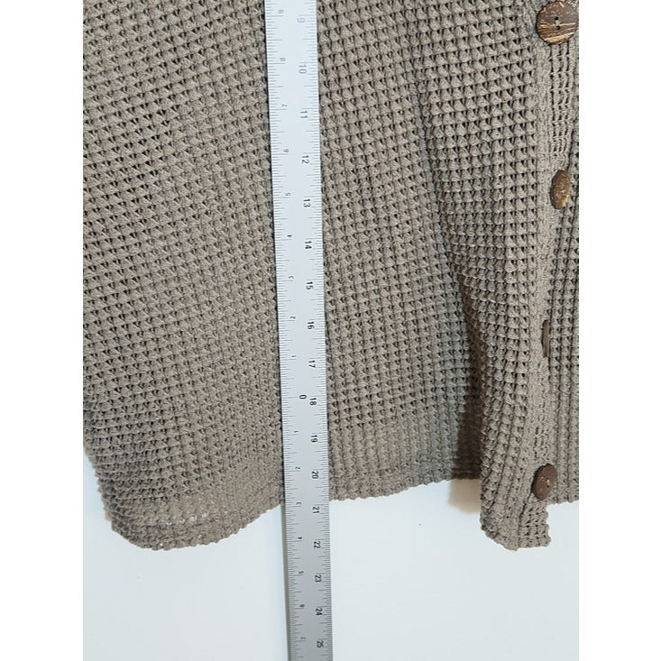 Altar'd State Mushroom Brown Open Knit Cropped Cardigan Size Large